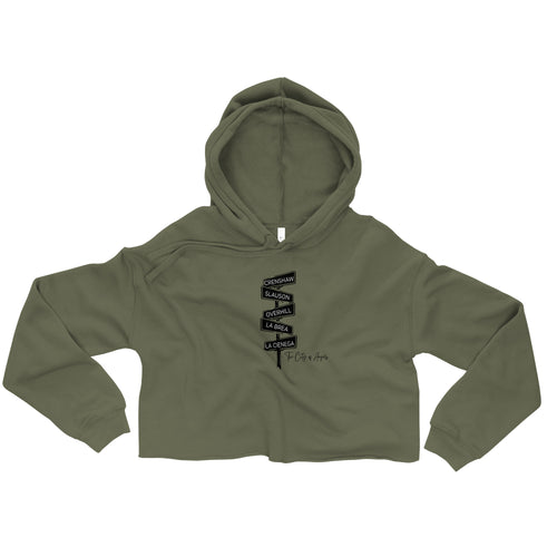 LA STREET NAMES CROP HOODIE